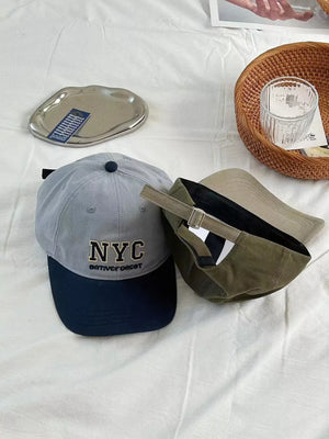 Cotton baseball cap with NYC embroidery and adjustable strap