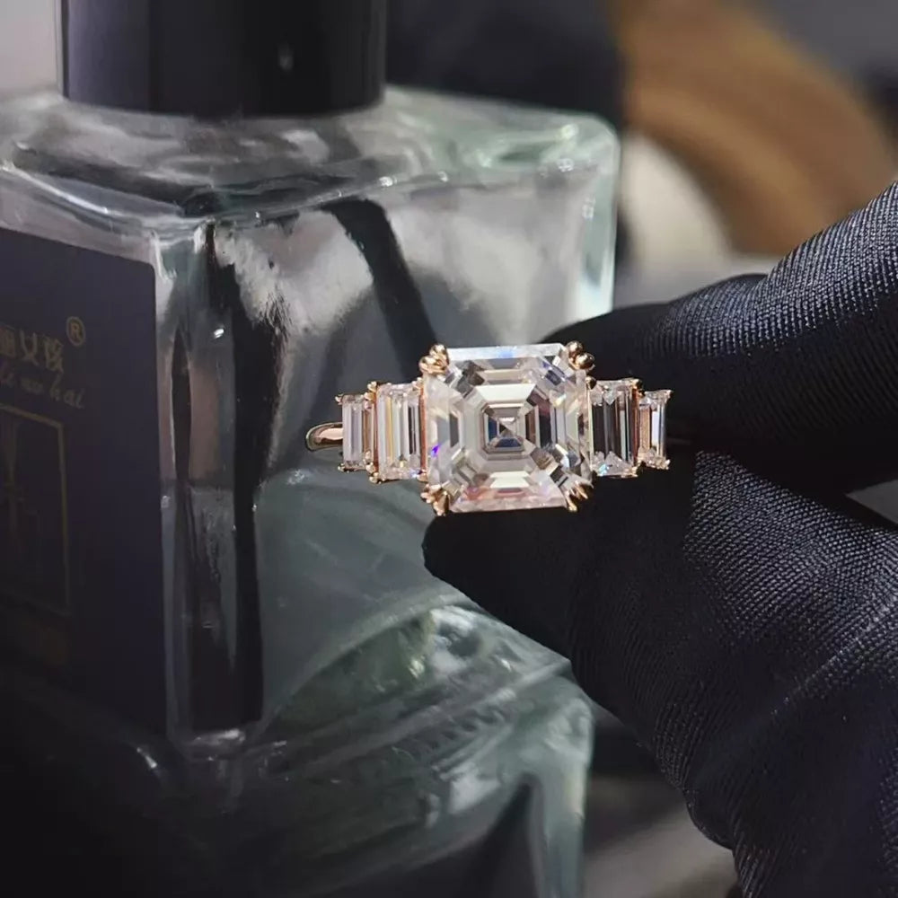 ring in clear featuring 3 carat and geometric fit