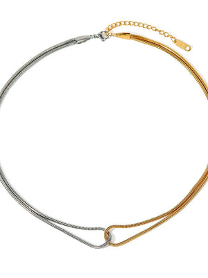 lace necklace in Gold with layered silhouette