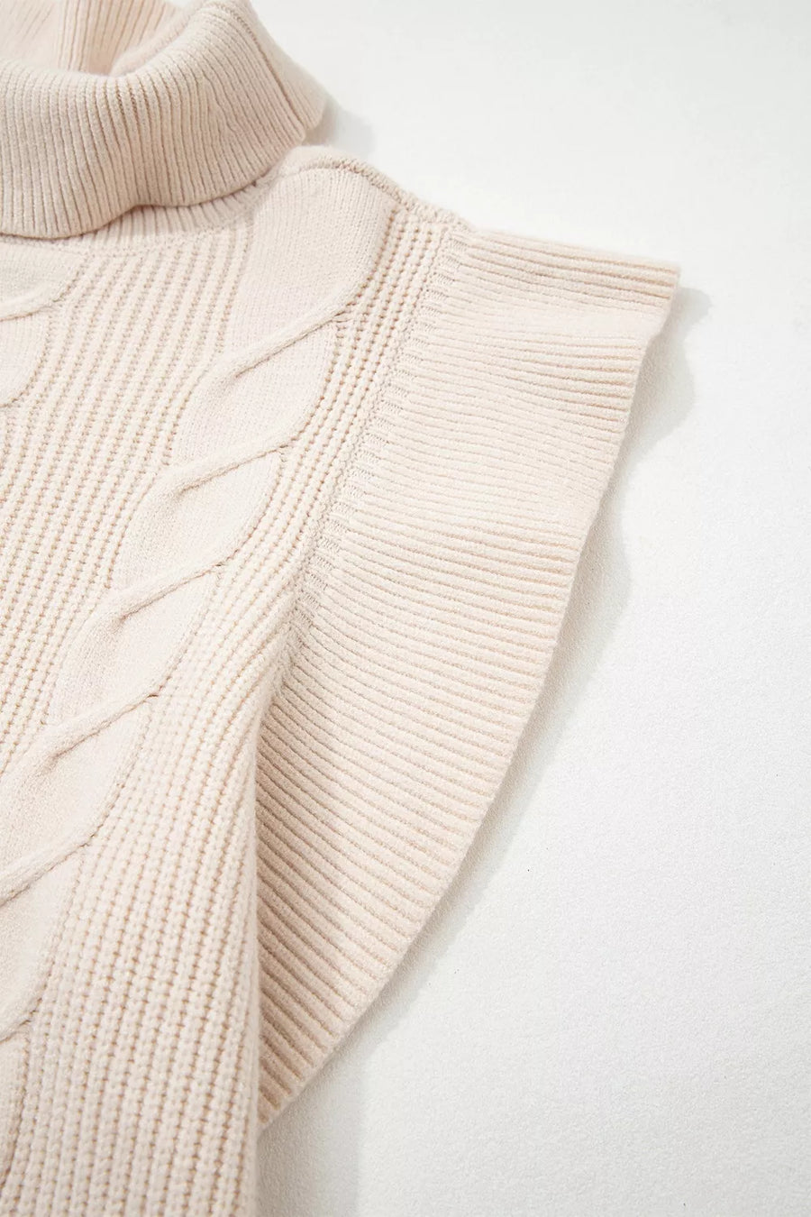 classic turtleneck sweater in Beige with turtleneck