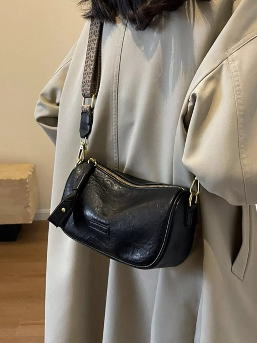 Black with Wide Strap Crossbody Bag