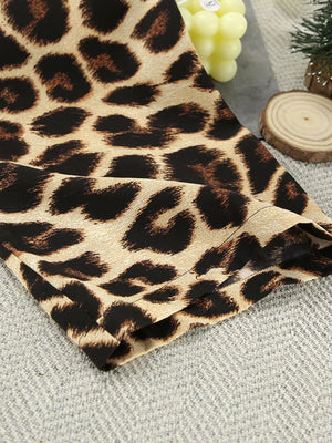 tan lounge set featuring three-piece set and leopard