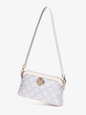 crossbody bag featuring geometric in White with PU Leather Imported Size &amp texture