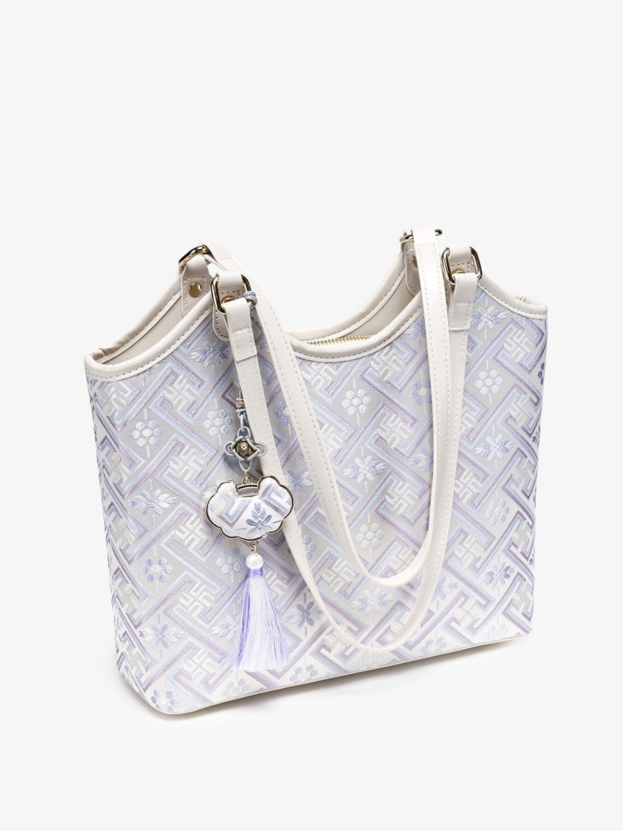 shoulder bag featuring geometric in Pink Purple with polyester Imported Size &amp texture