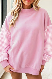 Blush Pink sweatshirt with tunic-length and pullover
