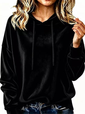 Red relaxed pullover hoodie with hooded
