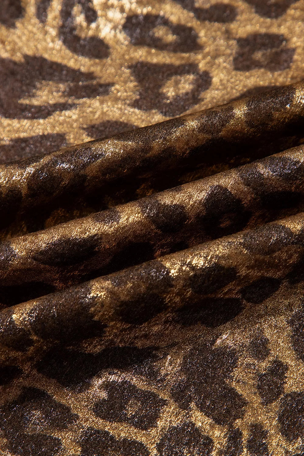 dark brown wide-leg pants with elastic and leopard-print
