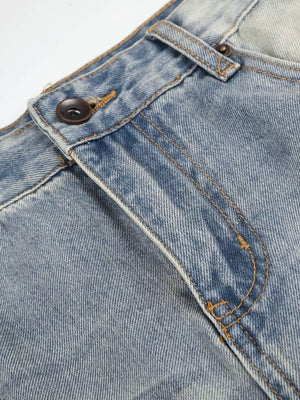 light blue denim Men S Full Size Vintage Wash Wide Leg