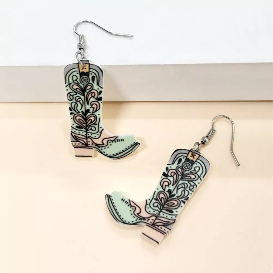 mint green earrings featuring dangle and ornamental