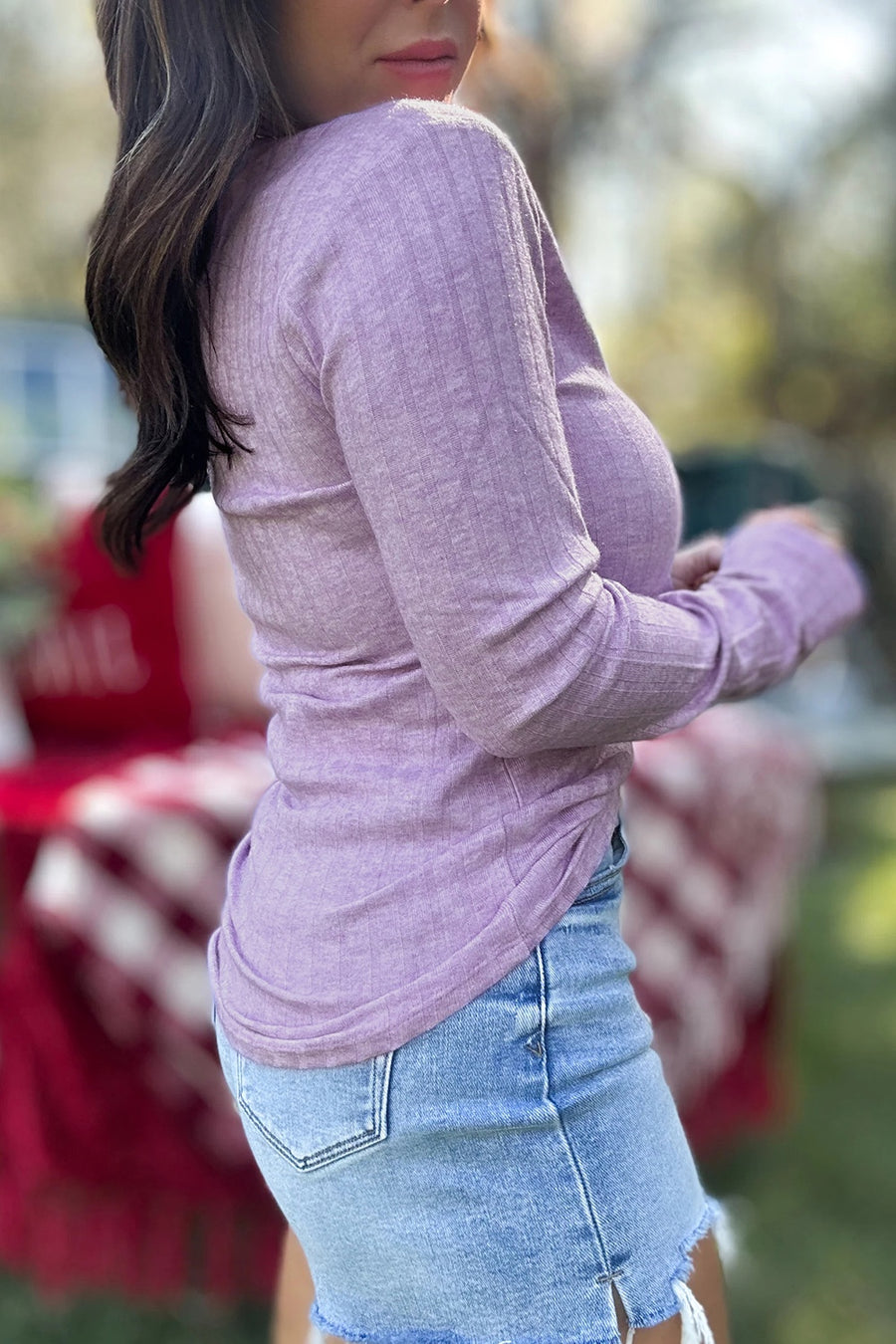 classic t-shirt in lavender with round neck