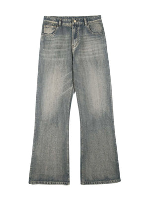 Wide-leg vintage wash denim jeans in Vintage Blue with a comfortable fit.