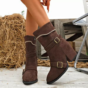 boots in Brown with point toe and ankle-length
