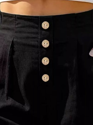 shorts in Blue with button-front and mini