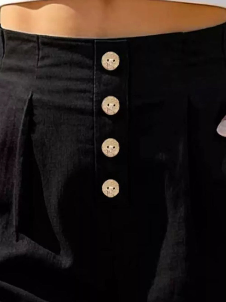 shorts in Blue with button-front and mini