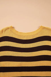 Gold relaxed pullover sweater with crew neck