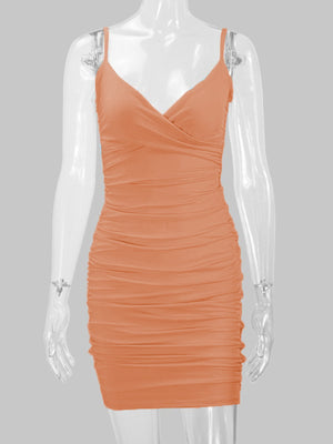 bodycon dress in White with twisted and mini