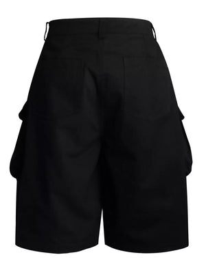Black Men's Embroidered Cargo Capris