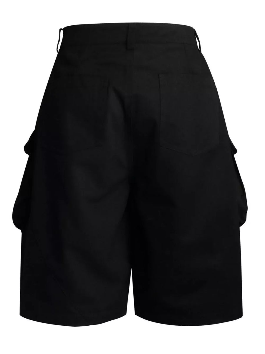 Black Men's Embroidered Cargo Capris