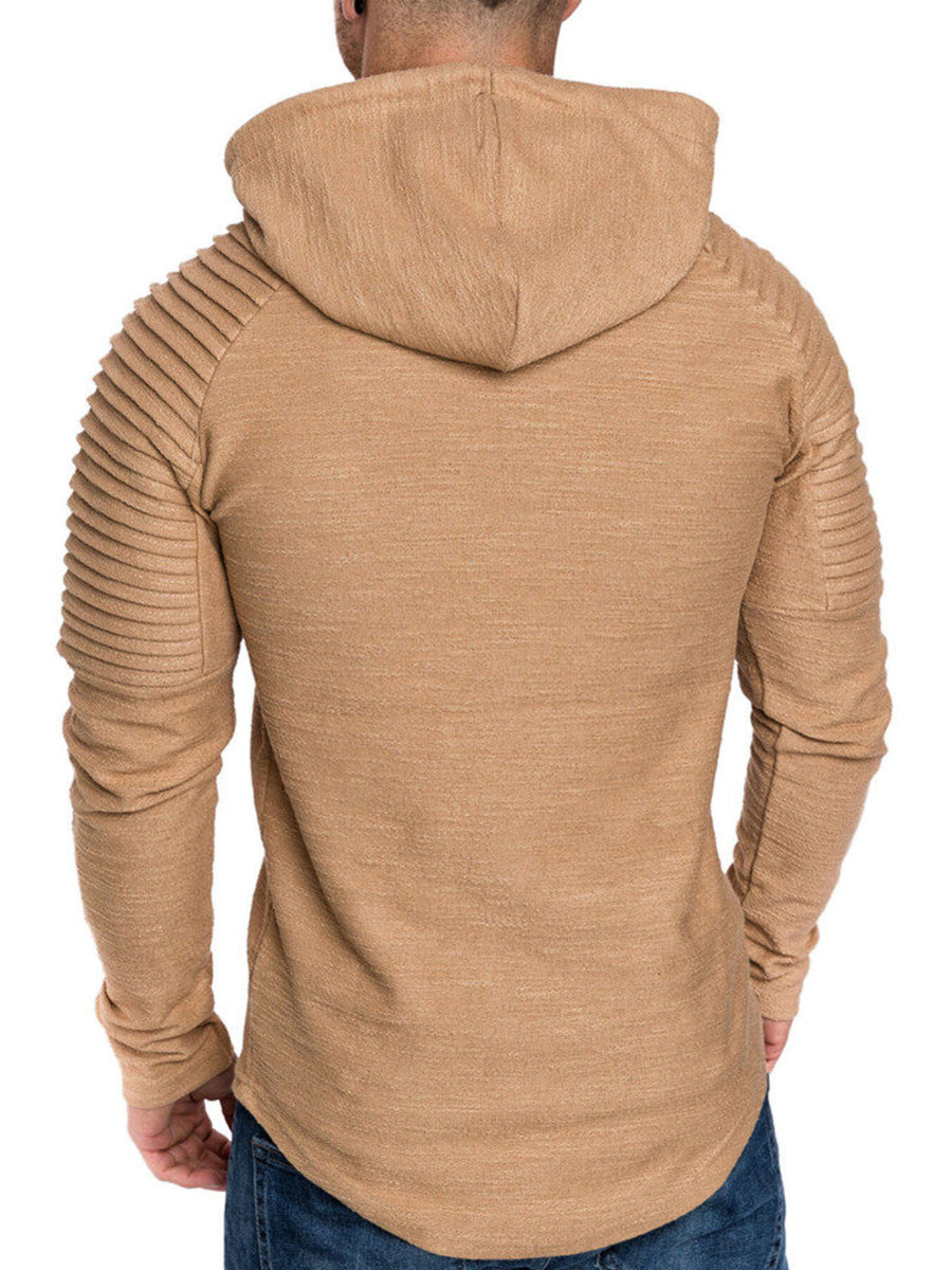streetwear pullover hoodie in Khaki with hooded
