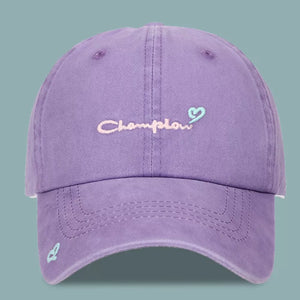 Purple Embroidered Causal Baseball Cap