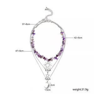 3 Piece Sun Moon Star Pendant Necklace Silver-plated option 5