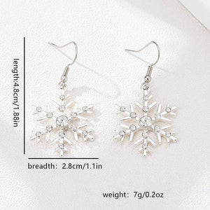 earrings in Silver with snowflake and dangle