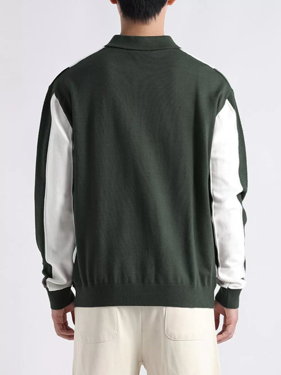 pullover sweater featuring color-block in black with 50% Viscose 28% Polyester 22% Polyamide Care instructions: Machine wash