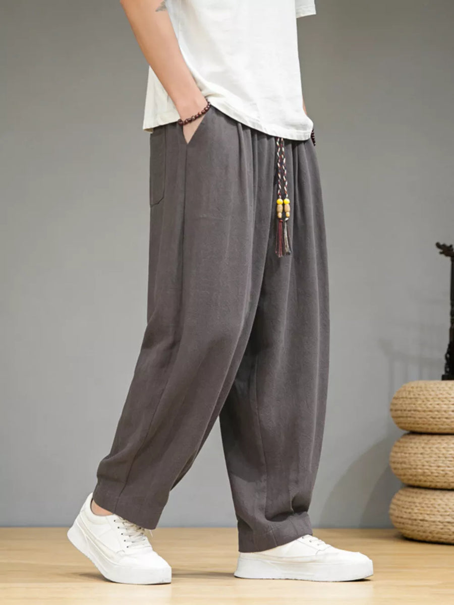 Men's Plus Size Loose Fit Casual Pants in Ivory