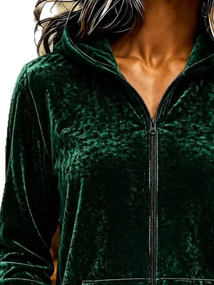 Pink Velvet Zip-up Hoodie