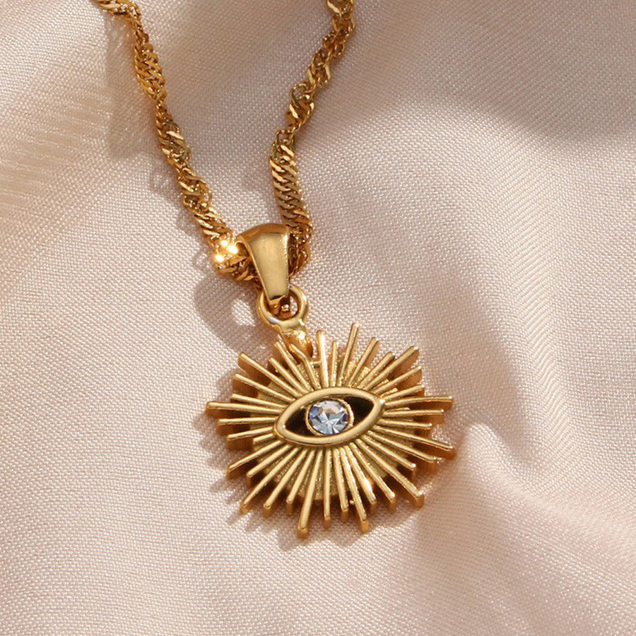 Gold with necklace with 18K gold-plated 8
