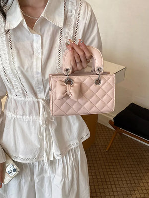 crossbody bag in Blush Pink with quilted and quilted