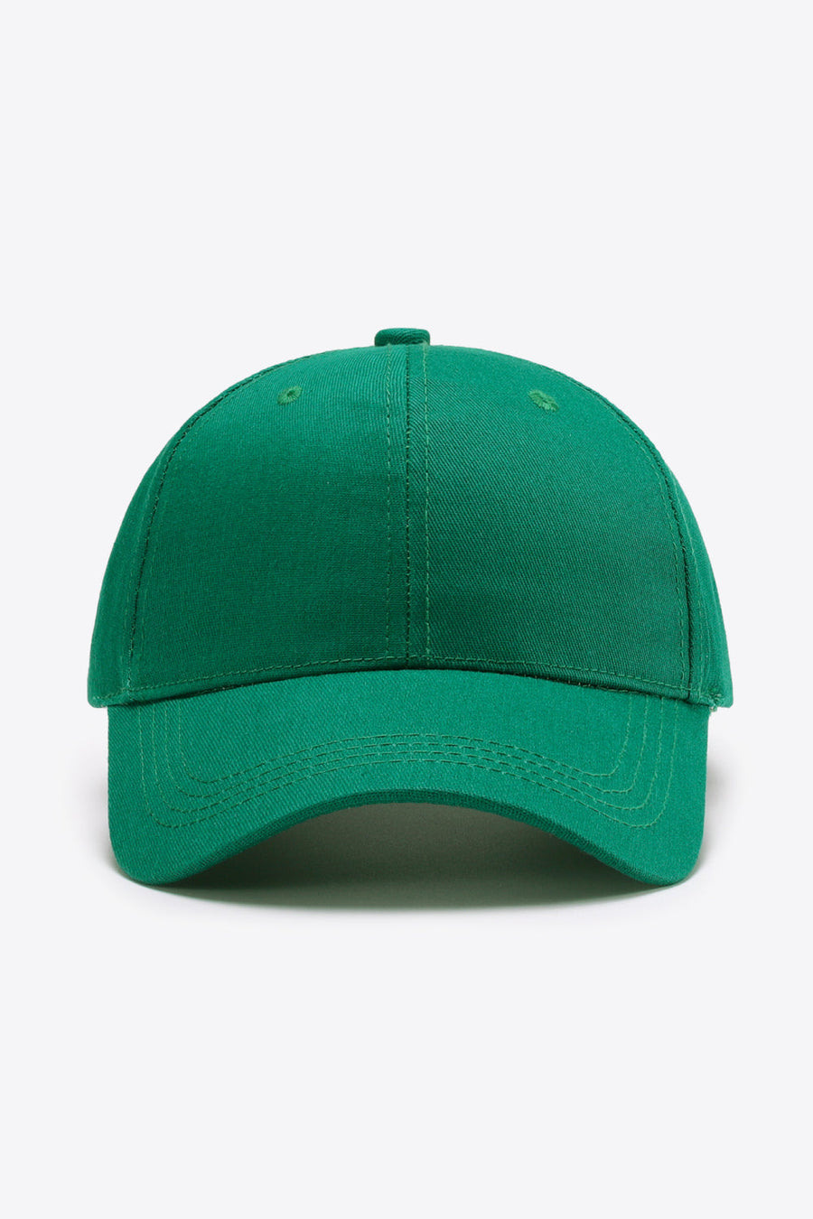 Dark Green cotton twill baseball cap with adjustable strap and curved brim.