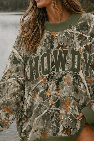 forest green sweatshirt featuring oversized and camo