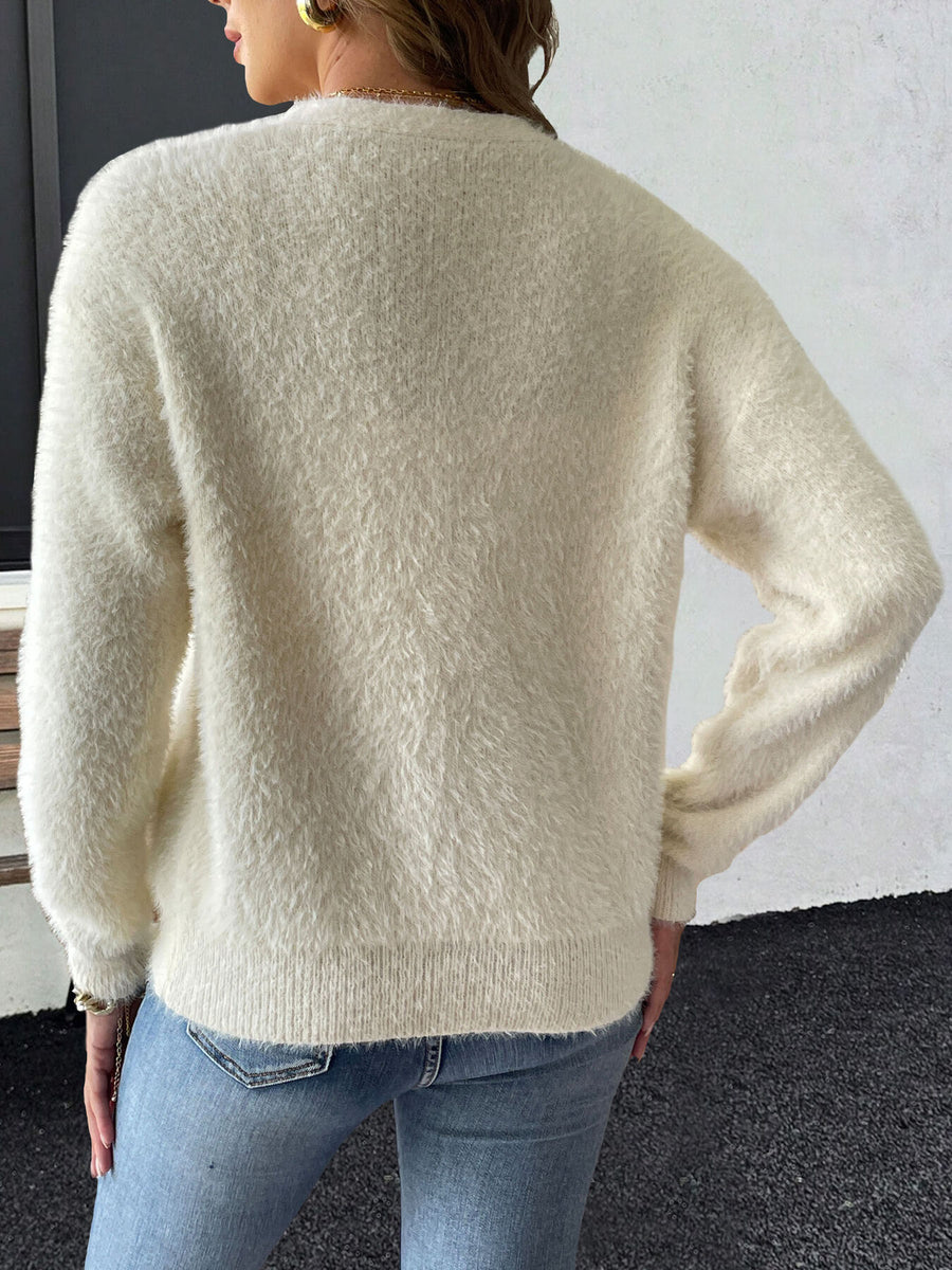 cottagecore cardigan in Black with v-neck