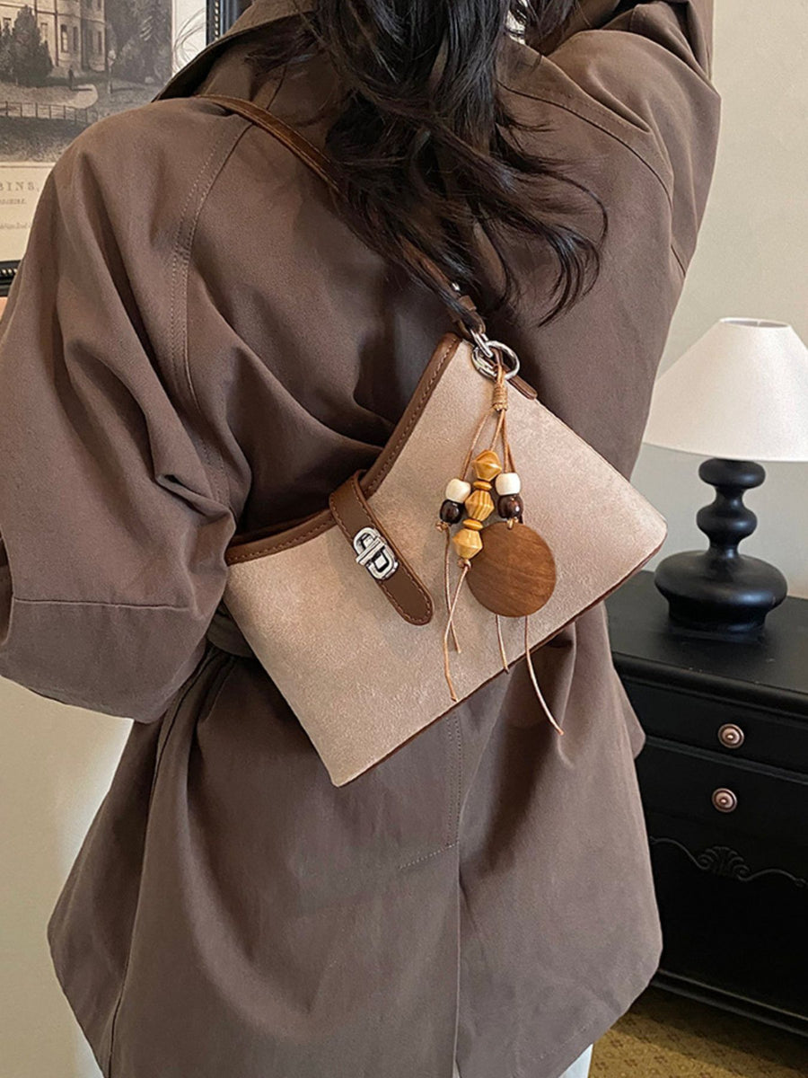 Khaki with handbag with buckle detail