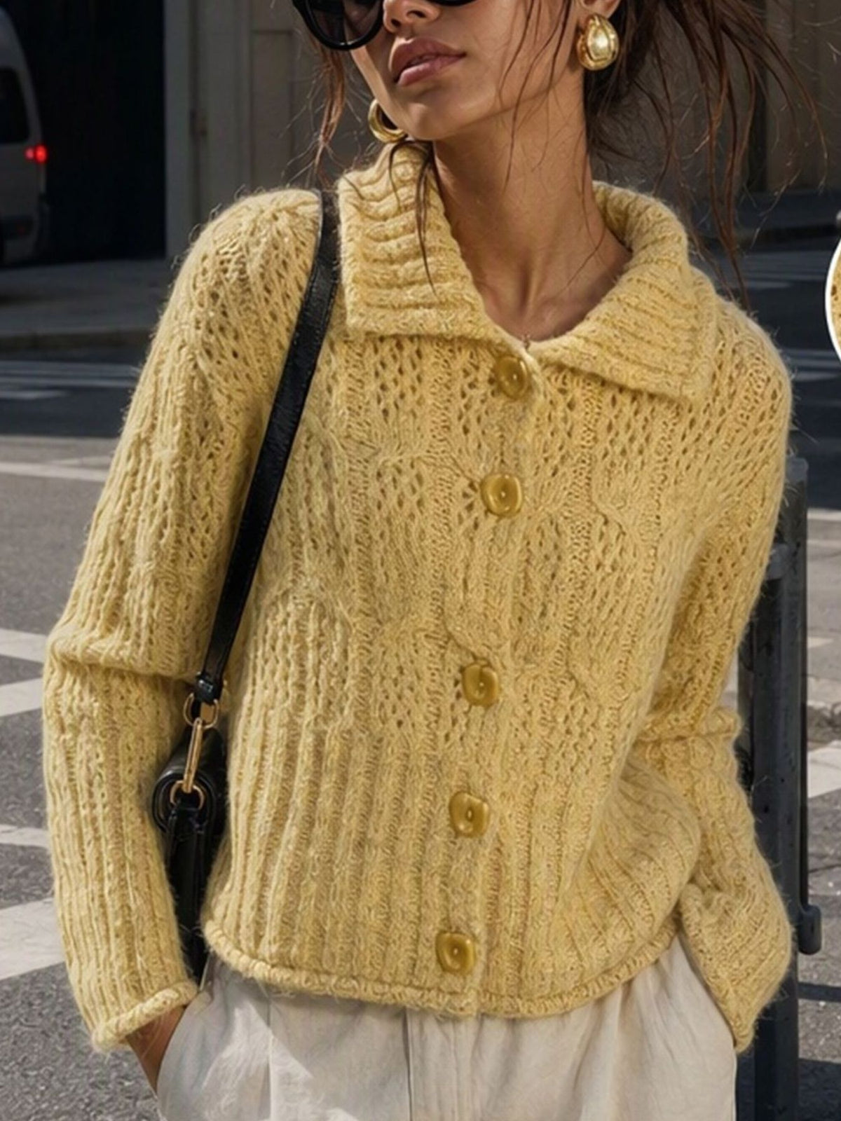 blush pink cardigan with buttoned and long sleeve