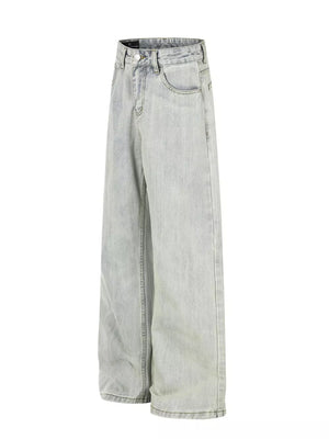 Men S Washed Wide Leg Jeans in Blue