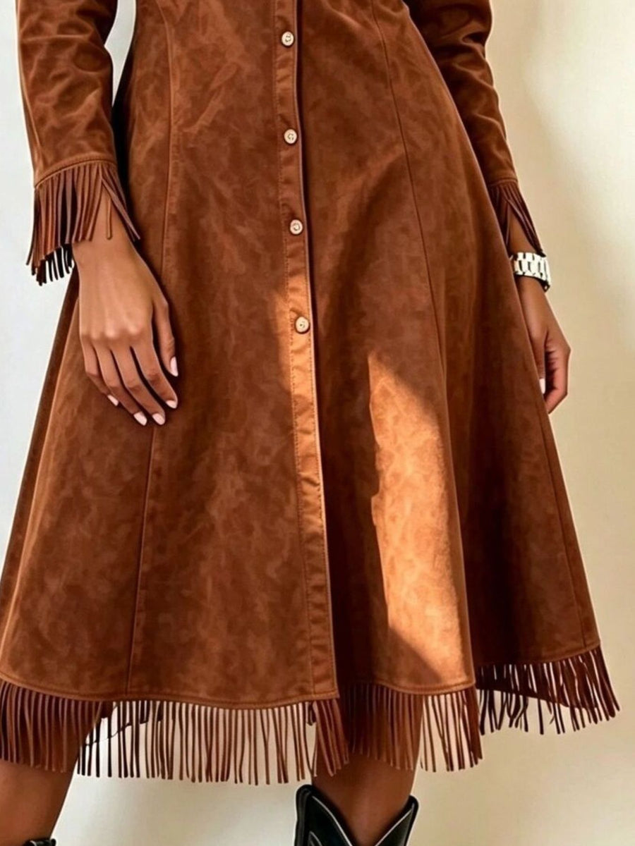 western shirt dress in dusty blue with collared
