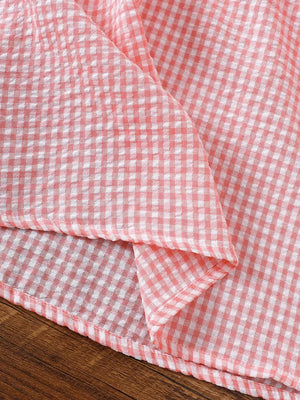 Children's Smocked Plaid Ruffle Sleeve Dress option 6