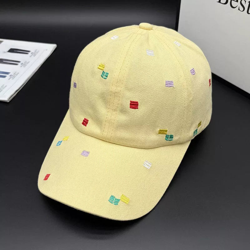 Embroidered Baseball Cap in Yellow