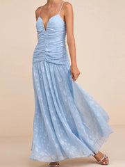 sky blue maxi dress with maxi and pullover
