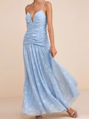 sky blue maxi dress with maxi and pullover