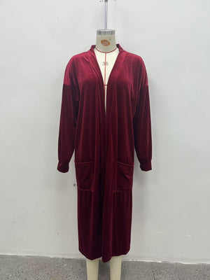 Dusty Pink cardigan with open-front and abstract-print
