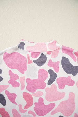 western sweatshirt in hot pink with mock neck