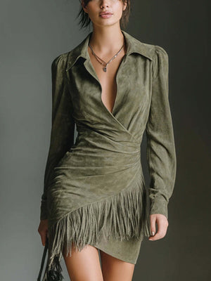 100% polyester Care instructions: Machine wash cold mini dress in Terracotta with fitted silhouette