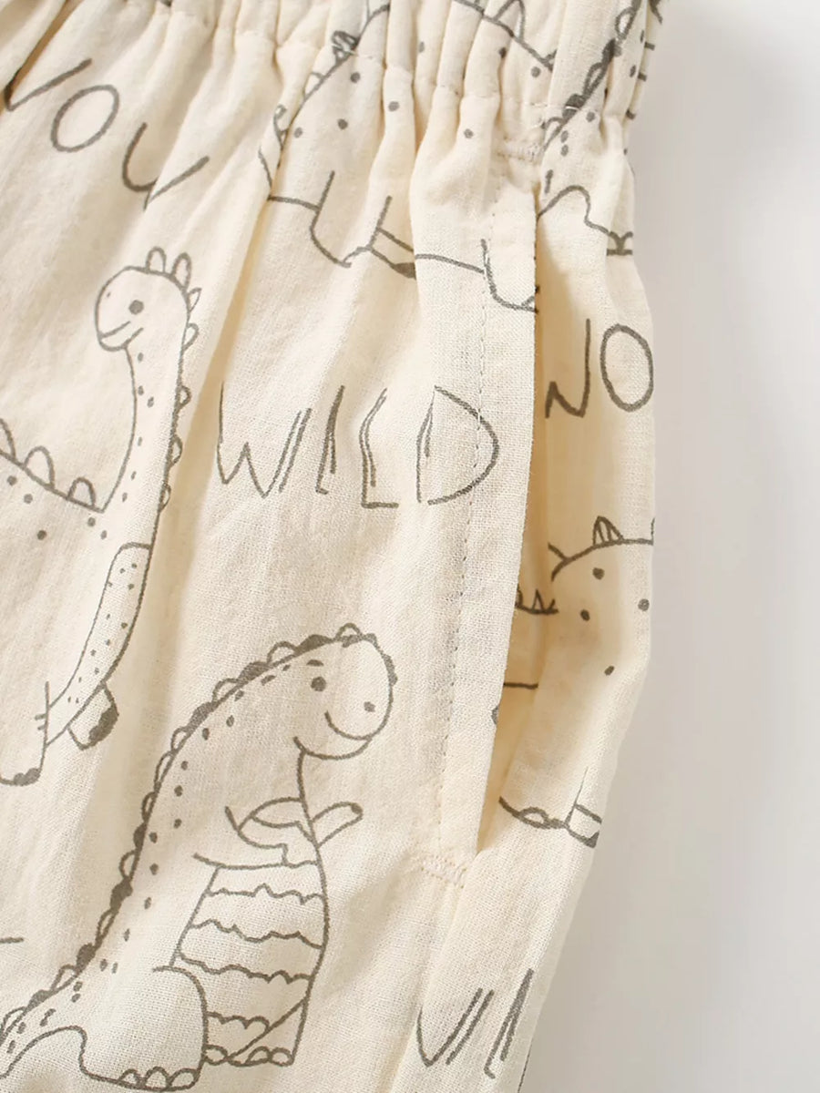 Children's Dinosaur Print Elastic Waist Pants option 4