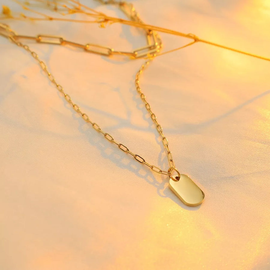 18K Gold-Plated,Stainless Steel Care instructions: Avoid wearing during exercise necklace in Gold with layered silhouette