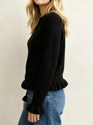sky blue regular pullover sweater with crew neck