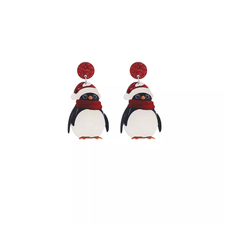 earring in white with novelty print and character design