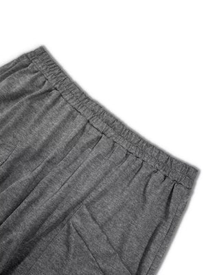 Dark gray plus size lounge pants with elastic waistband and drawstring detail.